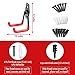 3pcs Garage Hanger Hooks for Hanging Ladder Hose Extension Cord Shovel Bike Chair Garden Tools, [UPGRADE VERSION] Wall Mount Organizer Storage Holder with Longer Screws Included and Anti Slip Rubber