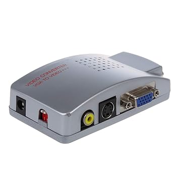 XZANTE Adaptador Convertidor Caja VGA a TV AV Compuesto RCA S ...