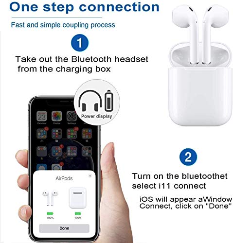 TWS Wireless Earbuds Headsets Bluetooth Headphones in Ear Fast Charging Case 3D Stereo IPX5 Waterproof Auto Pairing for Phone/IOS/Android/PC Optional Color Case Strap -i12 (Earbuds-Pink)