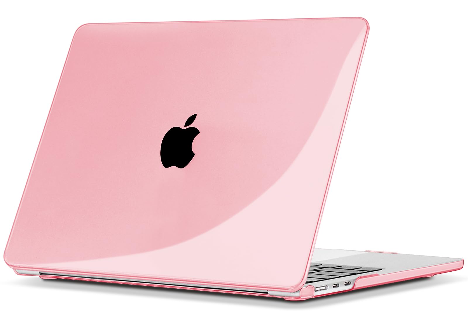 TECOOL Case compatible with MacBook Air M5 M4 M3 M2 13.6 inch 2022-2026 (A3449 A3240 A3113 A2681), Plastic Snap On Hard Shell Cover, Crystal Fuchsia (Glossy)