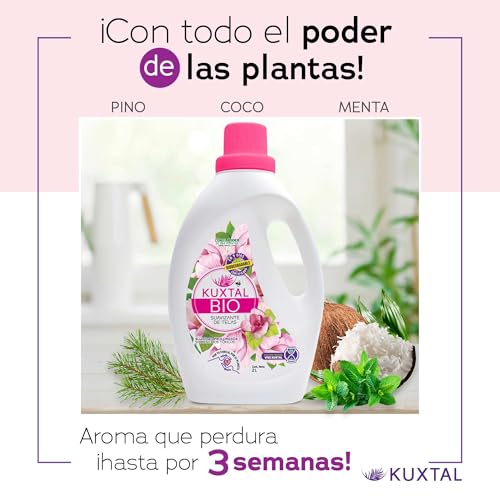 KUXTAL Detergente y Suavizante para Ropa, Hechos con Ingredientes Naturales, Limpieza Profunda y Ropa Suave, Aroma Floral y Pino, Suave con la Piel Sensible, Biodegradables Certificación OECD 301-A