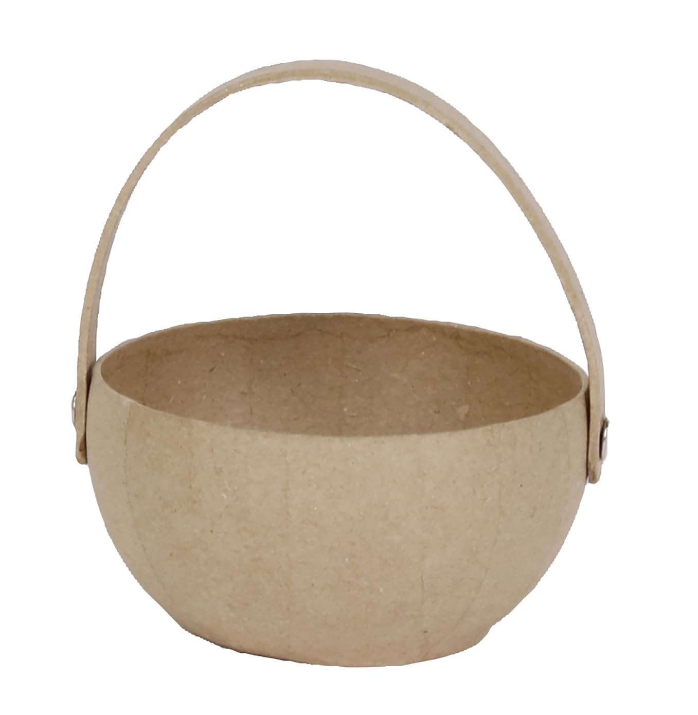 Décopatch - Ref AC463O - Small Round Basket with Handle - Papier Maché Object to Decorate - 11 x 10 x 11.5cm - Decorate with Décopatch Papers & PaperPatch Glue, Glitter, Paints