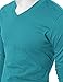 Doublju Mens V-Neck T-shirts with Long Sleeve