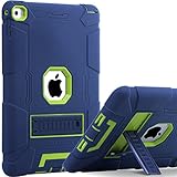 iPad Air 2 Case, BENTOBEN [Hybrid Shockproof Case] with Kickstand Rugged Triple-Layer Shock Resistant Drop Proof Case Cover for iPad Air 2 with Retina Display/iPad 6, Navy Blue/Green