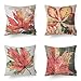 Phantoscope 18 x 18 in Set of 4 Decorative Fall Maple Leaves Throw Pillow Case Accent Cushion Cover, 18