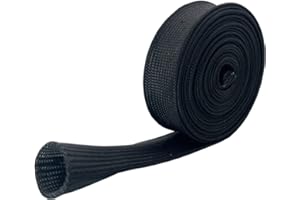 DEGEOBERLIN Spark Plug Wire Heat Shield 1" IDX10' Fiberglass Wrap Heat Sleeve Adjustable Fuel Line Heat Shield for Car&Auto Wire Loom Protection (Black)