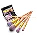 FONY Unicorn Makeup Brushes 5 Pcs Professional Unicorn Makeup Brush Set, Muliticolor Premium Silky Soft Synthetic Bristles with Golden Alicorn Handle Cosmetics Brush Kit (5,Golden)