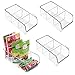 mDesign Plastic Food Packet Kitchen Storage Organizer Bin Caddy - Holds Spice Pouches, Dressing Mixes, Hot Chocolate, Tea, Sugar Packets in Pantry, Cabinets or Countertop - 4 Pack - Clear primary