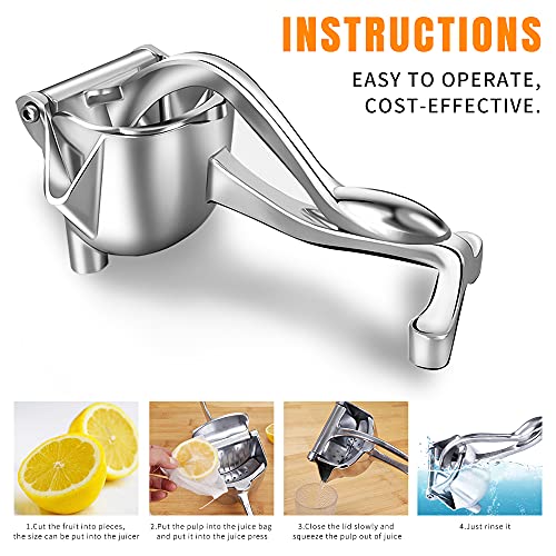 Manual Fruit Juicer Lemon Squeezer, Aluminium Alloy Hand Squeezer, Easy