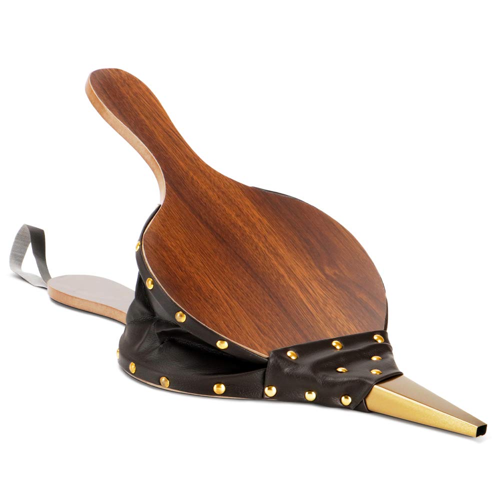 Kerykwan Fireplace Bellows 17"x7.5" Large Wood Air Blower Cast Nozzle for Outdoor Camping BBQ Grill Chimney Hand Bellow Pump Pit Barbeque Fire Tools Accessories with Hanging Strap (17" x7.5“, Brown)