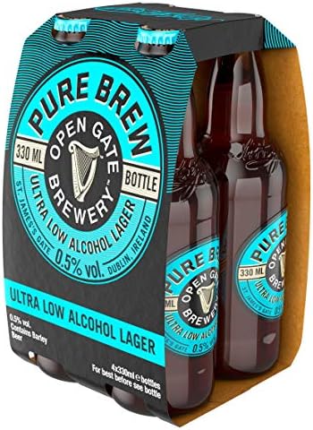 Open Gate Brewery Pure Brew Ultra Low Alcohol Lager, 4 x 330ml