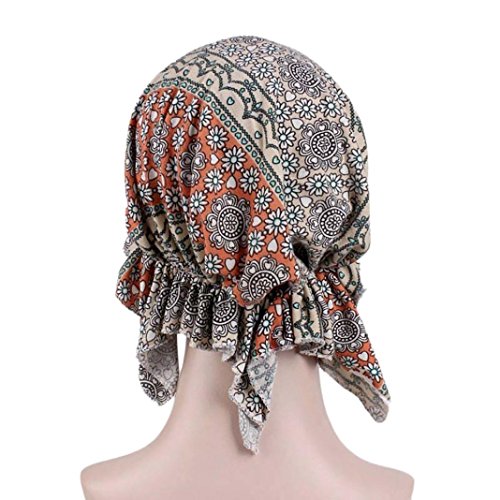 Hongxin Hot Sale 2018 Women Floral Print Beanie Turban Hat India Muslim Elastic Cotton Beanie Hat Turban Headwear For Cancer Patients Head Scarf Creative Gift For Her (B) - Thumbnail 3