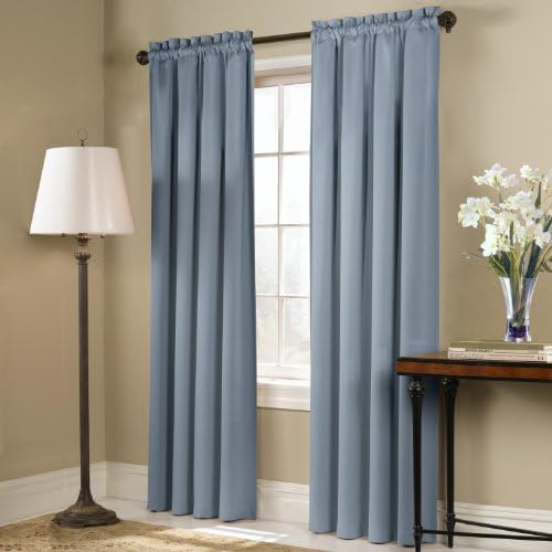 United Curtain Blackstone Blackout Window Curtain Panel, 54 By 84-Inch, Blue