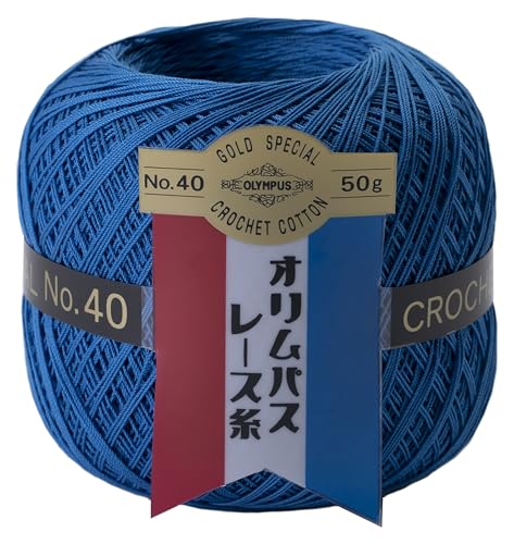 オリムパス 製絲 金票 レース糸 40番 Col. 366 ブライトブルー 系 50ｇ 約445ｍ 3玉セット