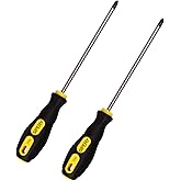 2Pcs Phillips Screwdriver 6 inch Shaft Non-Slip Grip Screwdriver Magnetic Tip 6mm PH2 Cross Head Screwdriver