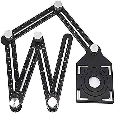 Drill Guide Locator, Multifunctional Aluminum Alloy 6-Fold Woodworking Tile Opening Hole Locator Punching Tool Suitable for Construction Workers, Craftsmen, Carpenters