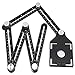 Multi Angle Measuring Ruler, Multifunctional Drill Guide Locator Aluminum Alloy 6-Fold Woodworking Tile Opening Hole Angleizer Template Tool for Builders, Craftsmen, Carpenters