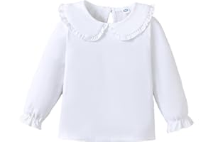 Magic Park 12M-14Y Toddler Girl Long Sleeve Blouse Girls Ruffle T-Shirt Solid Color Tee Casual Tops Holiday Winter Shirts