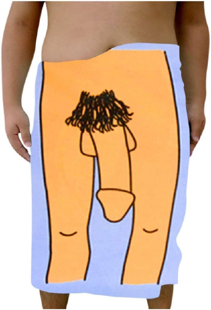 PIKAJIU Bath Towels Man Creative Funny Shower Body Wrap Soft Blanket Table Cloth Yoga Mat (A, 70cm x 140cm)