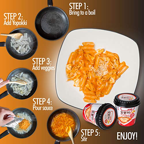 Cheese Tteokbokki Korean Rice Cake Instant 8.5oz 240g (Pack of 2, Cheese & Hot Sauce) Korean Snack Tteok Tteokbokki Rice Cake 떡볶이 - Thumbnail 3