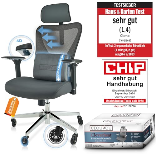 CLOUVOU CleverSeat Bürostuhl Ergonomisch [TESTSIEGER]