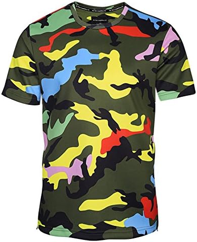 LEMEI FOREVER Mens Camouflage Unisex Hipster 3D Print Side Zipper Slim Fit T-Shirts (US Large=Tag Size XL, GreenCamo)
