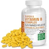 Bronson Vitamin B Complex Sustained Slow Release (Vitamin B1, B2, B3, B6, B9 - Folic Acid, B12), 250 Tablets