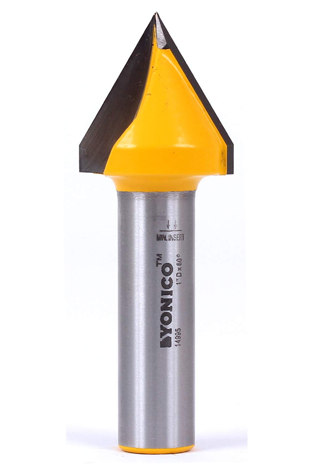 YONICO V Groove Router Bit 60 Degree X 1-Inch Diameter 1/2-Inch Shank 14995 — image 1