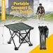 Outrav Camping Stool - Outdoor Travel Folding Small Chair - Portable Stool for Camping, Fishing, Hiking, Gardening, & Beach - Heavy Duty, Lightweight Easy to Carry Camping Seat with Carry Bag (Black)