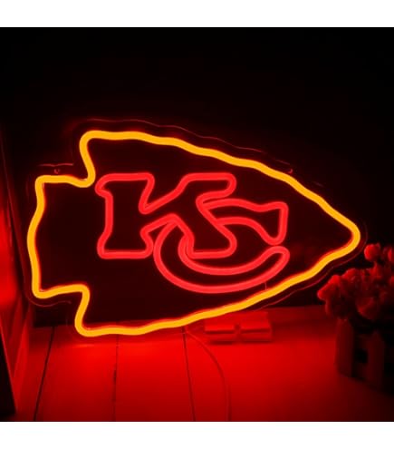 Football Rugby Sports Team Neon Sign Suitable for Chiefs KC Logo