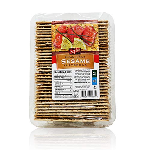 Sophia Flatbread Crackers-Wholewheat Sesame 10oz-4 pack