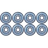 Blue Bellies 8 Inline Skate Wheels 76mm 78a, Clear/Blue