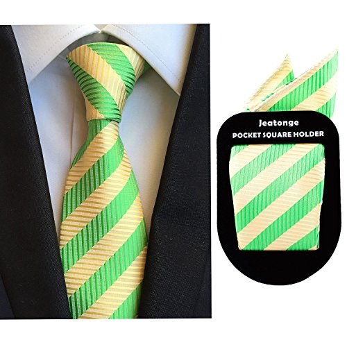 Lot 6 Pcs Mens Ties and 6 Free Matching Pocket Squares, Men's Classic Tie Necktie Woven Jacquard Neck Ties Gift box packing (6+6 style 08)