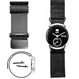 20mm Magnetic Milanese Loop Stainless Steel Magnet Watch Band For Withings Steel HR (40mm Case - 20mm Strap) 2016 (Magnetic Black)
