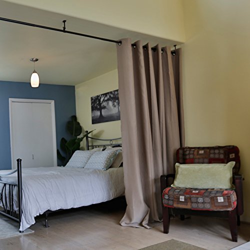 RoomDividersNow Hanging Curtain Room Divider Kit Small A, 8ft Tall x