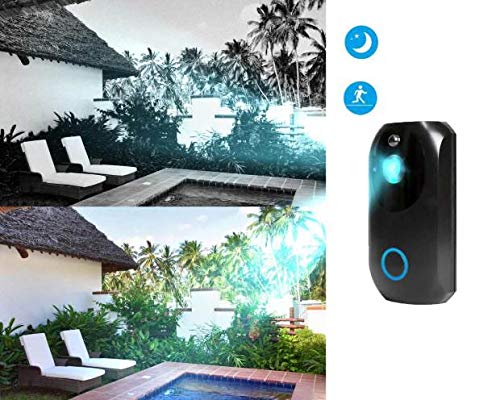 UPEOR Video Doorbell with HD Video,SD Card & Batteries Pre-Installed with PIR Motion Detection,Night Vision Two-Way Talk and Real-time Video App Control for iOS & Android(Include Batteries & SD Card)