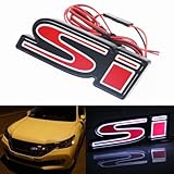 Tacraft SI-LED LED SI S-I Grill Grille Kidney 3D Red LED Logo Emblem Badge For Honda Civic Accord S2000 SPIRIOR LED