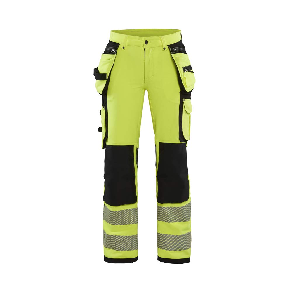 Blaklader 719716423399D21 Women's 4-Way Stretch Hi-Vis Trousers, High Vis Yellow/Black, Size D21