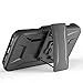 iPhone 5S Case, iPhone SE Case, MoboZx [Tempered Glass Screen Protector Included] Protective Heavy-Duty Scratch-Resistant Bumper With Kickstand-Locking Belt Swivel Clip For iPhone SE/5S (Black)