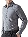 PJ PAUL JONES Fashion Long Sleeve Dress Shirt Casual Button Down Shirts for Men PJ5252 (Dark Grey,L)