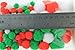 Craft Pom Poms Red Green White Assorted Sizes 180 Count