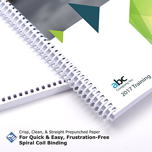 PrintWorks Professional Prepunched Paper, 8.5 x 11, 24 lb, 44-Hole Spiral Coil (4:1 Pitch) Binding Paper, 500 Sheets, White (04147) - Thumbnail 2
