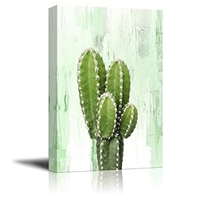 Print Cactus on Retro Style Background