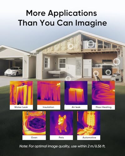 HIKMICRO D01 Thermal Camera, SuperScene Smart Scene Recognition, 240x240 Super Resolution, 96x96 IR Resolution Therma Imaging Camera, 3350mAh for 11hrs Battery Life, Photo and Video Recording, 50° FOV