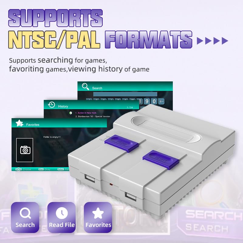 Video Game Console 16Bit Super Game Machine Built in 5000 Classic Games Support HDMI 4K TV Plug Play Retro Gaming Console System with Dual Wireless Controllers Gift