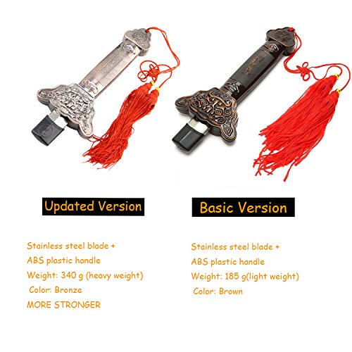 KierHunter Retractable Sword, Tai Chi Kung Fu Martial Arts Magic Sword for Exercises Performance Halloween (Bronze, Heavy)