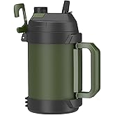 Zukro 1 Gallon Water Jug, One Gallon Large Triple Wall Insulated Metal Jug With Straw and Spout, No Sweat 128 oz Stainless Steel Sport Water Bottle Keeps Cold 48 Hours for Outdoors, Green