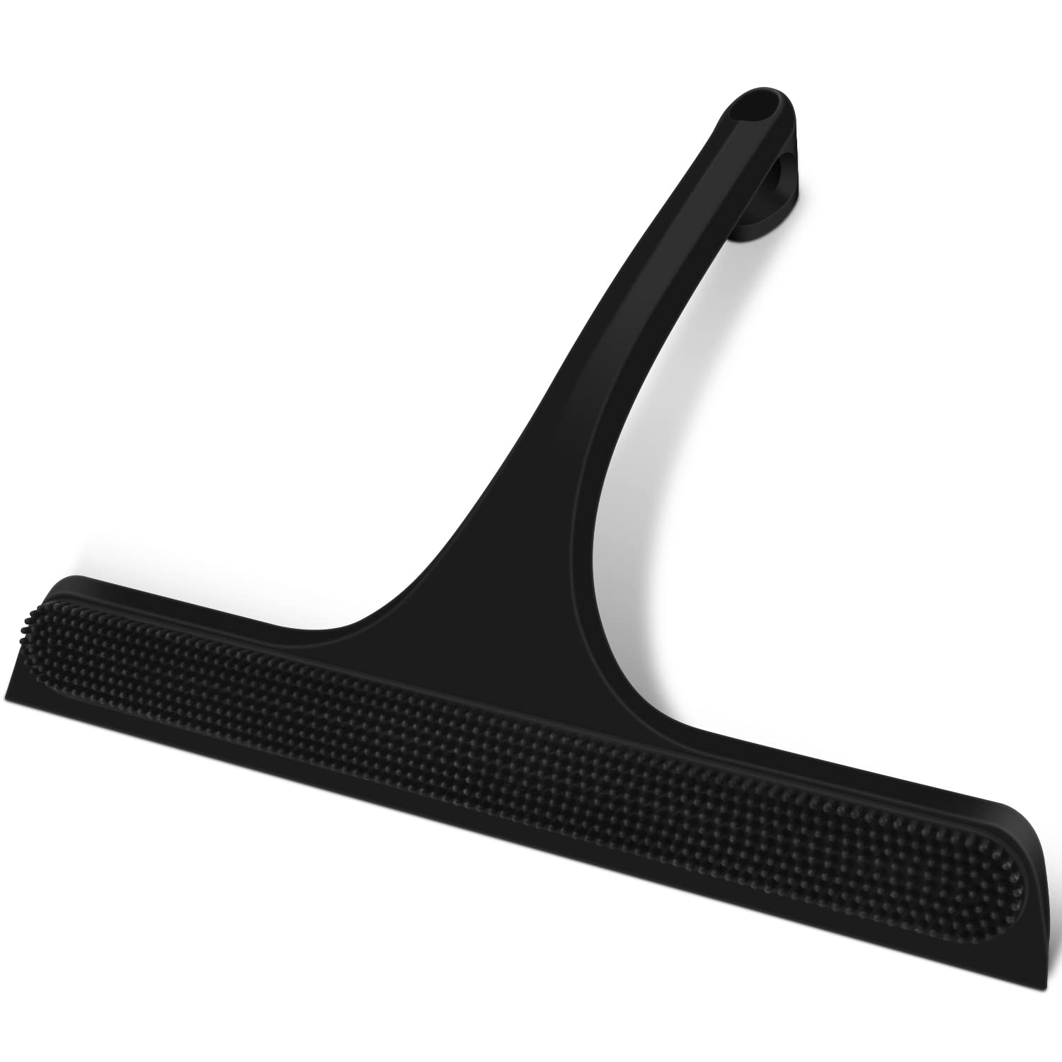 BROTOU Double-sided Silicone Shower Squeegee, Large Black Mirror Scraper, Multi-functional Screen Glass Wiper for Bathroom, Kitchen, Furnitures & Vehicles (Black, 11 Inch)