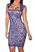 Dearlovers Women Vintage Slim Fit Lace Party Dress Large Size Blue