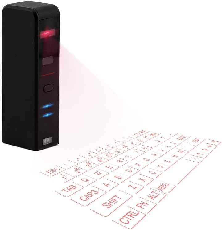 Bluetooth Cube Virtual Laser Projection Wireless Keyboard for Mobile Phone PC Laptop Tablet (Black)